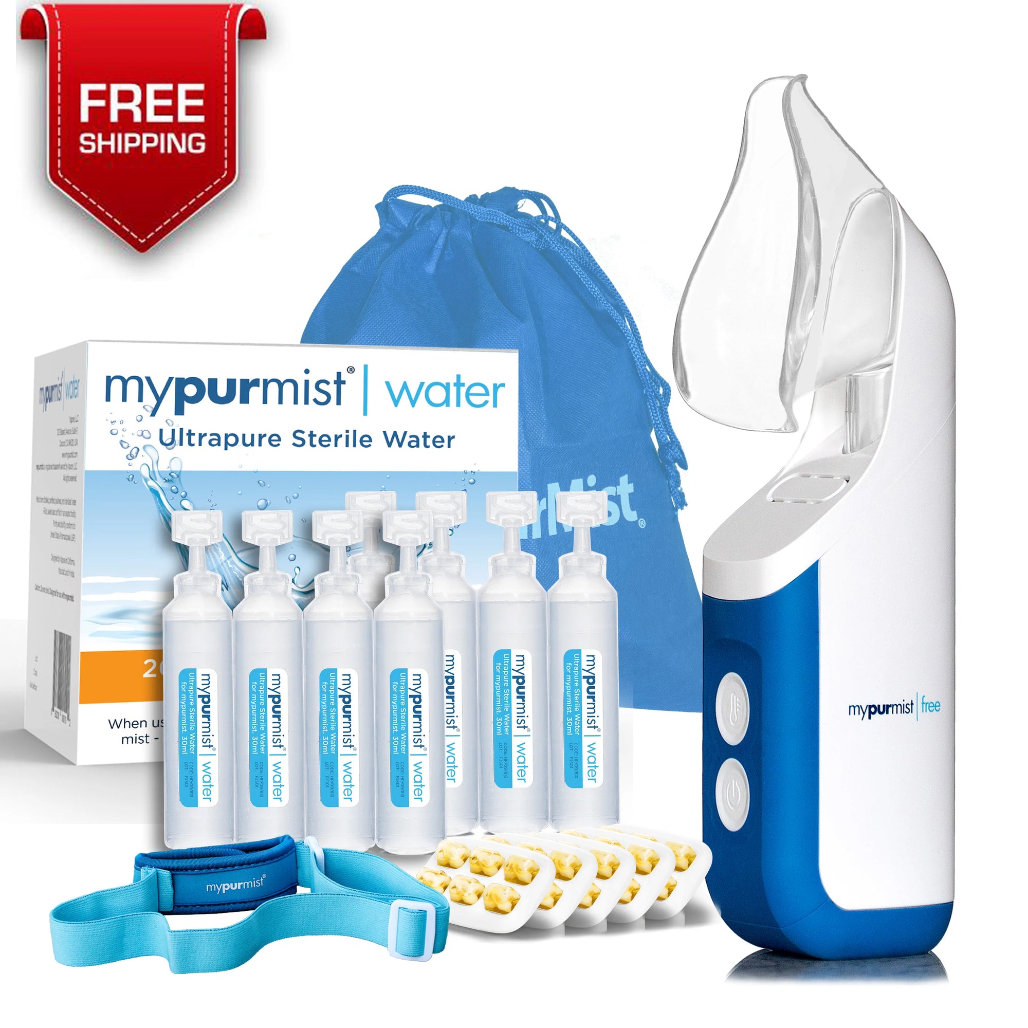 BLACK FRIDAY $50 OFF NOW $129.95: Mypurmist Free® cordless ultrapure steam inhaler® / humidifier / vaporizer