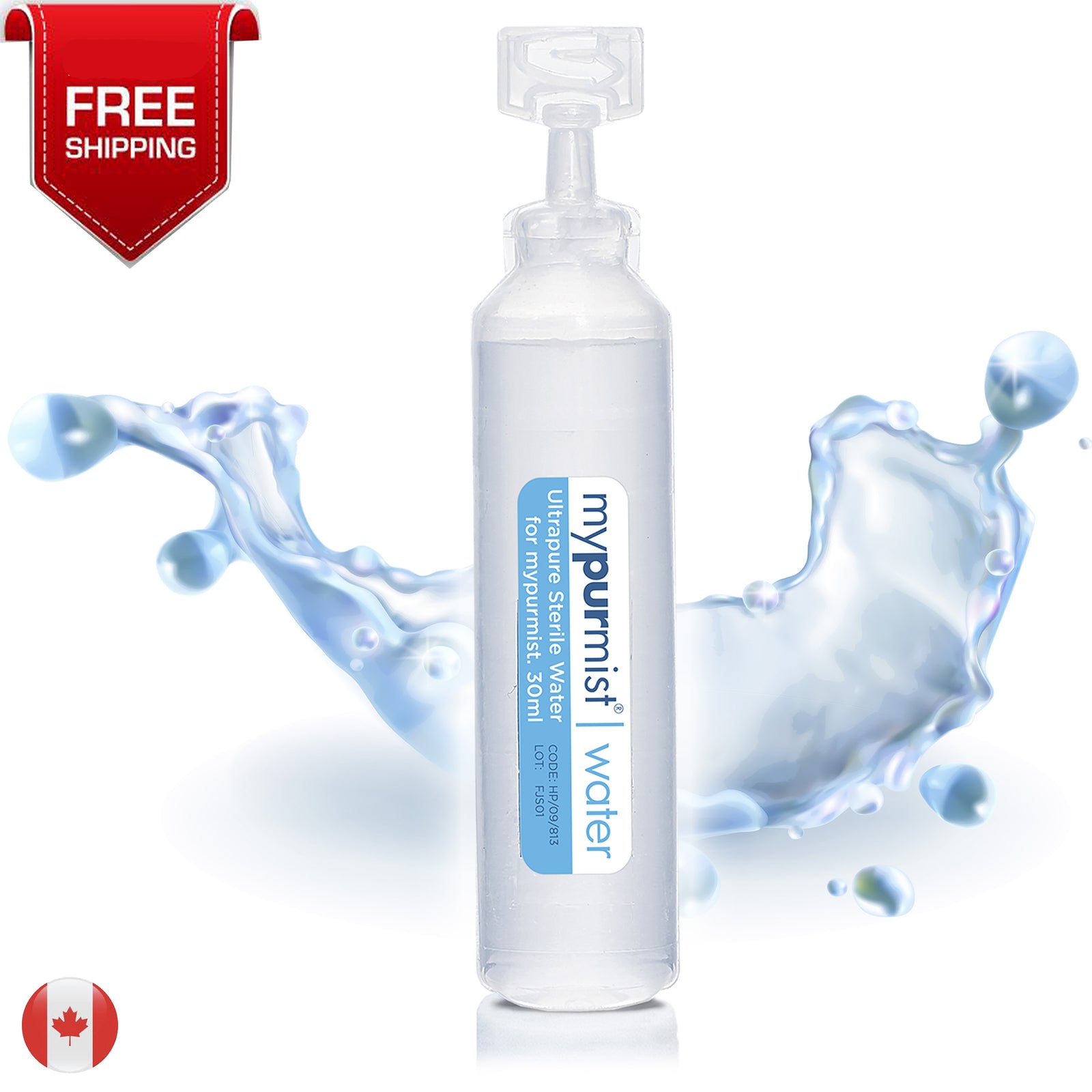 CA Mypurmist® Ultrapure Sterile Water - 20 refills | 100 sessions - Add to Device Purchase (Copy)